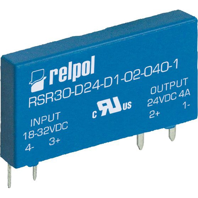 Relpol Przekaźnik półprzewodnikowy 1P do druku 4A DC 7-20V DC RSR30-D12-D1-02-040-1 (2611996)