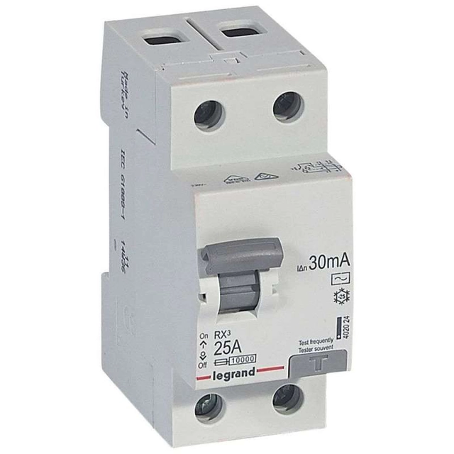 Residual current circuit breaker Legrand 402024 2P 25A 0,03A type AC P302 RX3