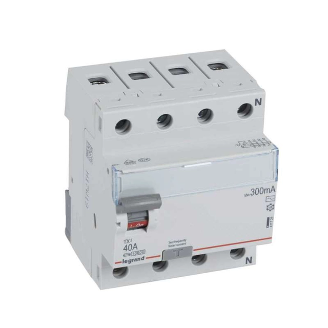 Residual current circuit breaker Legrand 411728 4P 40A 0,3A type AC P304 TX3