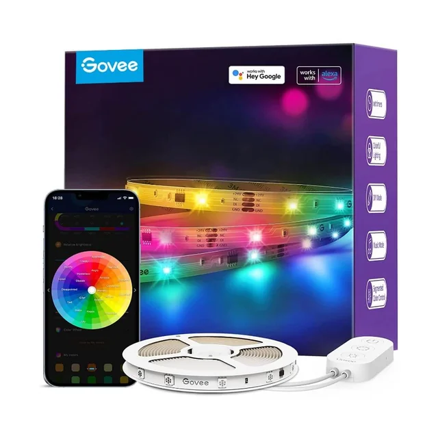 RGBIC Wi-Fi+Bluetooth juego de tiras LED medidores 5 y 10 Govee Longitud de tiras LED: juego de medidores 10