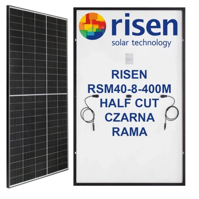 RISEN RSM40-8-410M MONO HALF CUT ZWART FRAME 410 Wp