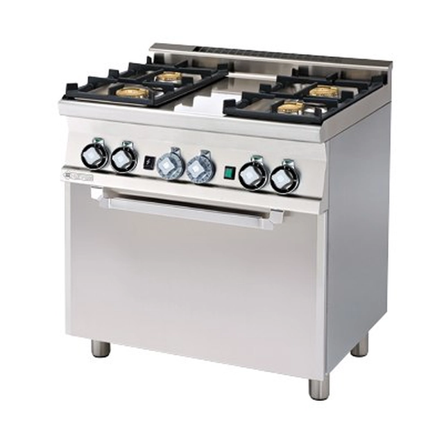 RM | Cucina a gas con forno elettrico.RM CF4-68 GEM 4-palnikowa 18 kW