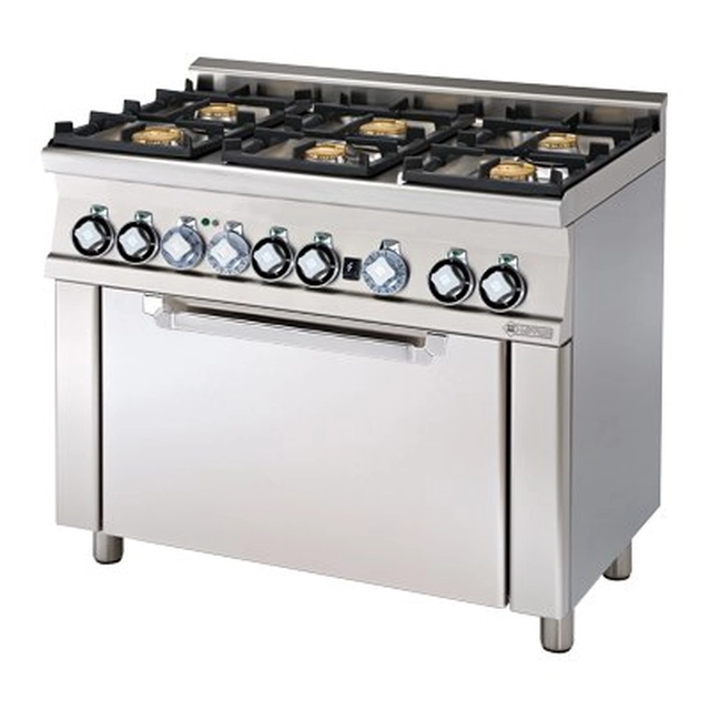 RM | Cucina a gas con forno elettrico.RM CF6-610 GEM 6-palnikowa 27 kW