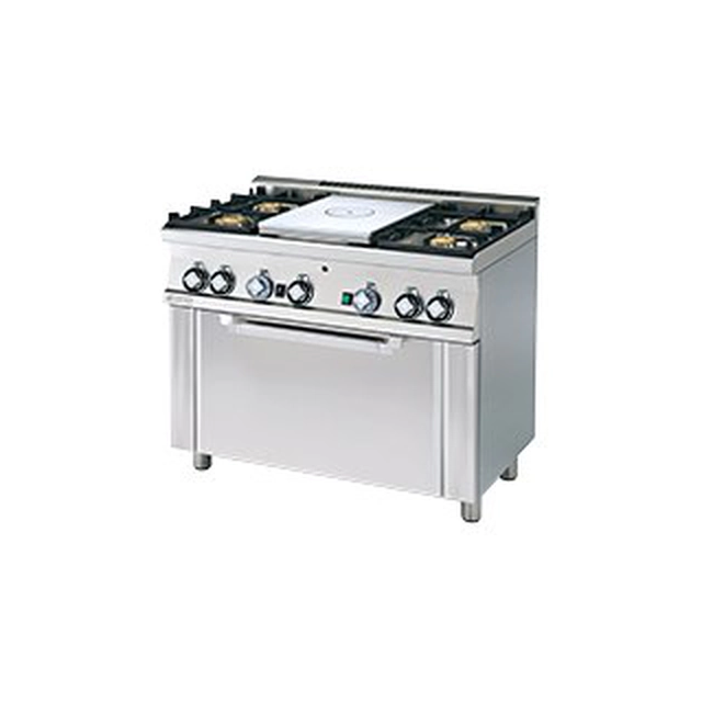 RM | Cucina a gas con piastra in ghisa e fornello.RM Gastro TPF4-610 G 4-palnikowa 27,5 kW