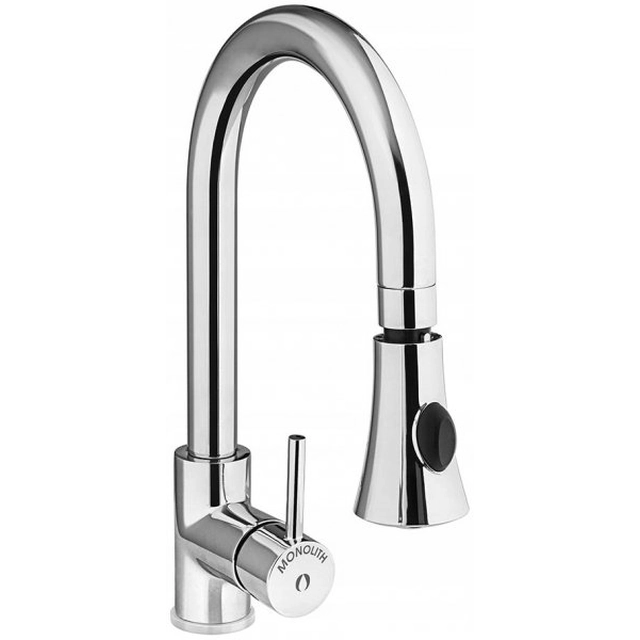 Robinet de cuisine avec douche - flexible intégré - laiton chromé - flexible 1200 mm MONOLITHE 10360012 MO-TA-13