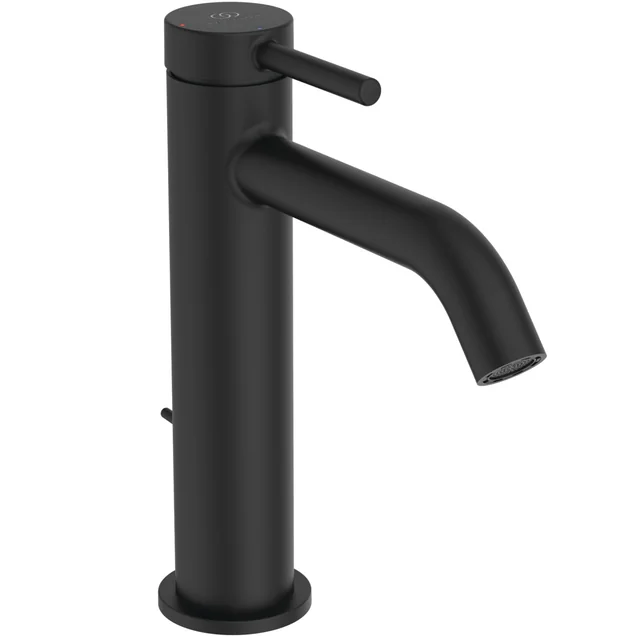 Robinet de lavabo Ideal Standard Ceraline Nuovo, H120, avec robinet de fond, Silk Black noir mat, 4 l/min