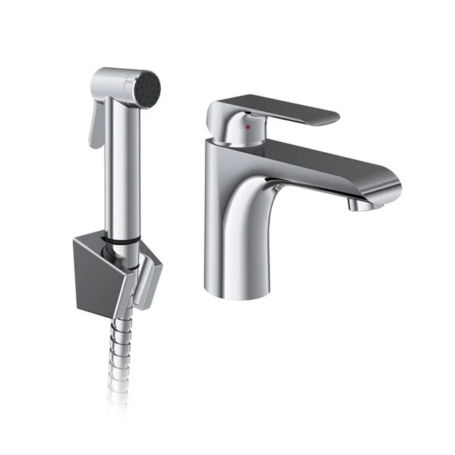 Robinet de lavabo Ravak Flat avec douche de bidet, FL II 112.00CR sans robinet de fond, chromé