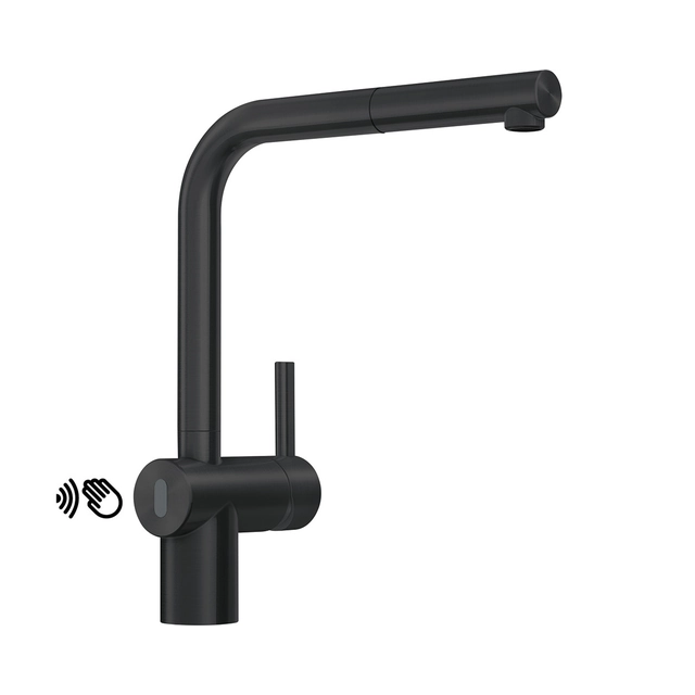 Robinet d'évier Franke Atlas Neo Sensor, avec douche extractible, noir industriel