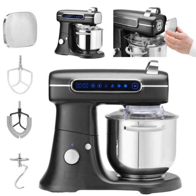 Robot culinaire mélangeur Blackbolt multifonctionnel avec accessoires 7l Hendi 221570