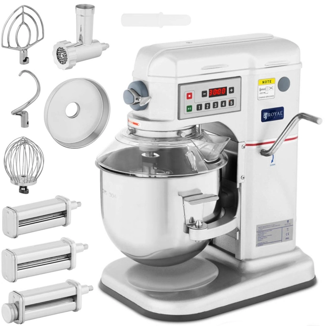 Robot impastatrice planetaria con vasca abbassabile, tritacarne e accessori pasta RCPM-7.1C 7 l 230 V 650 W