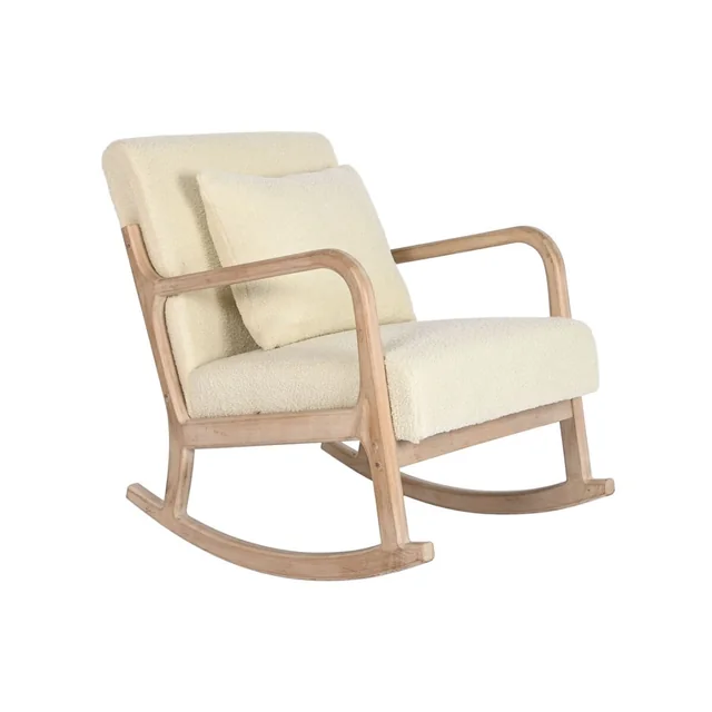 Rocking chair Home ESPRIT Bois d'hévéa naturel blanc 66 x 88 x 78 cm