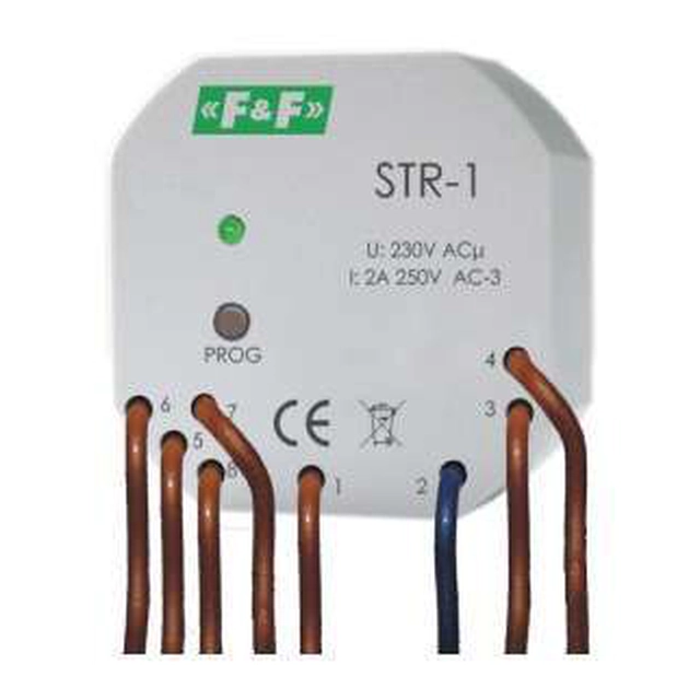 Roletový ovladač F&F STR-1 s dvoutlačítkovou roletou 1,5A 230V AC pro box fi 60