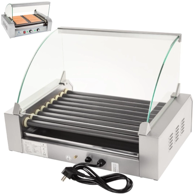 Roller grill with glass Roller grill with teflon rollers 9T