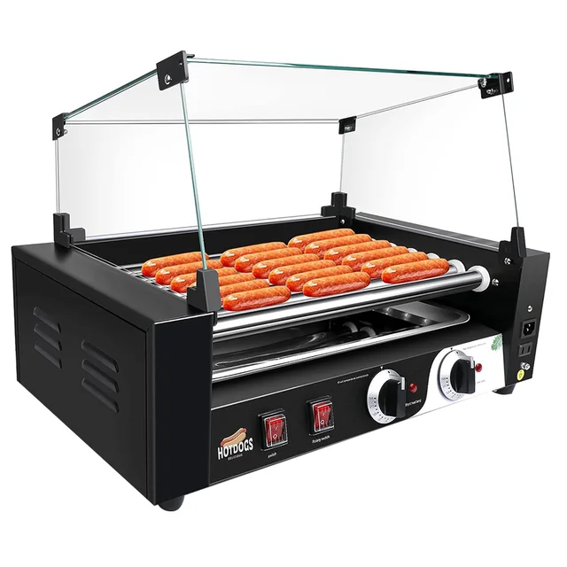 Roller hotdogu cepeškrāsns sildīšanas mašīna HOT DOG pagatavošanai
