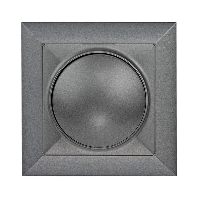 Rotary dimmer 230V, 50Hz, Pmin: 60W, Pmax: 400W, with a frame - graphite