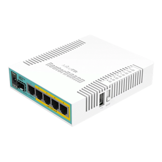 Roteador hEX PoE, 5 x Gigabit 4 PoE, 1 x SFP, RouterOS L4 - Mikrotik RB960PGS