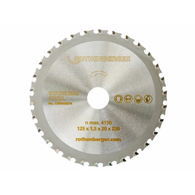 Rothenberger circular saw blade for steel - inox Number of teeth: 30 pcs | 125 x 20 x 1,5 mm