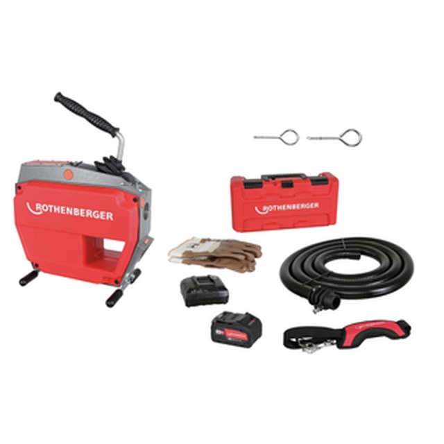 Rothenberger R600 Déboucheur sans fil VarioClean 18 V | 20 - 150 mm | 60 m | Carbone sans balais | 1 x 8 Ah batterie + chargeur | à Rocase