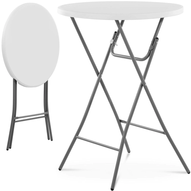 Round catering bar table, foldable, white, up to 100 kg dia. 80 cm x 110 cm