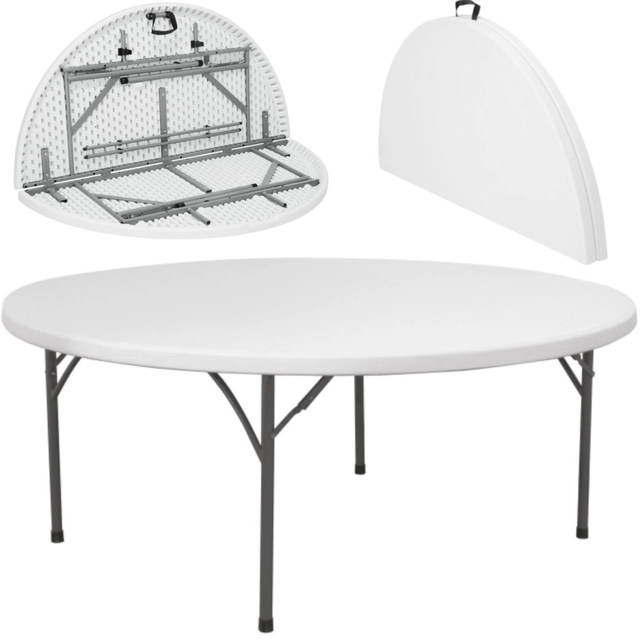 Round catering table, foldable up to 250 kg dia. 1500 x 740 mm - Hendi 810996