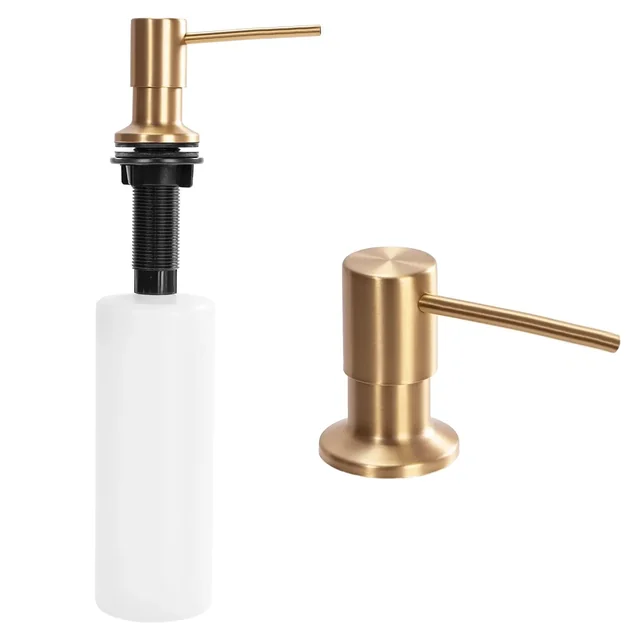 Round sink dispenser for Rea liquid, brushed light copper