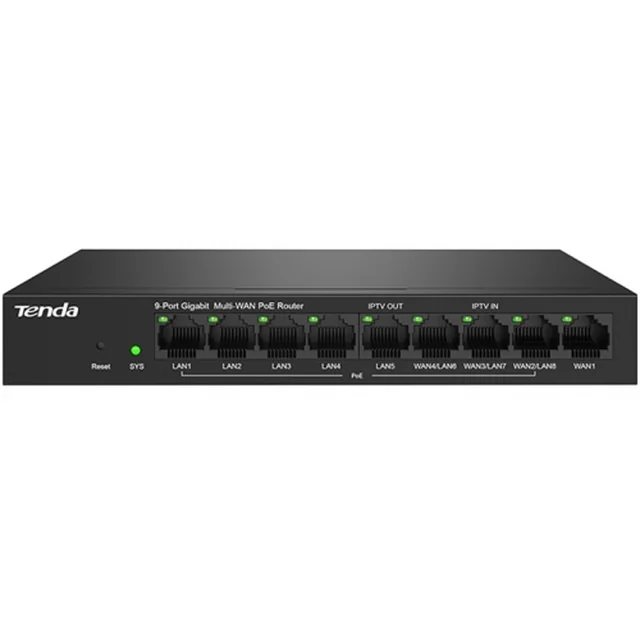 Router 8 PoE+-poorten, 1 WAN-poort, Gigabit, webbeheer - TENDA TND-G0-8G-POE