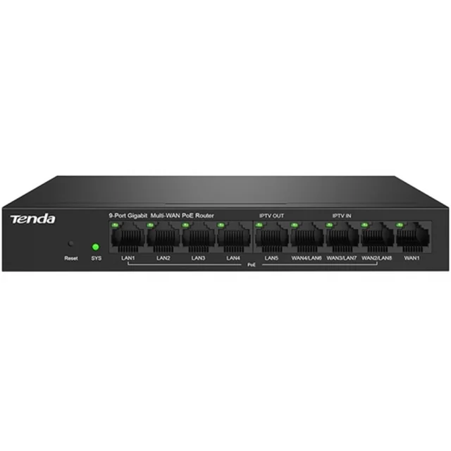 Router 8 Porty PoE+, 1 Port WAN, Gigabit, Zarządzanie przez Internet - TENDA TND-G0-8G-POE