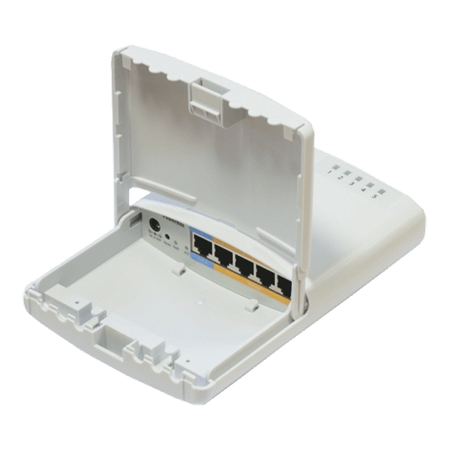 Router PowerBox de exterior, 5 x Fast Ethernet, 4 x PoE, RouterOS L4 - Mikrotik RB750P-PBr2