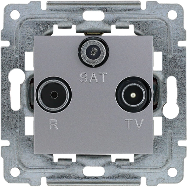 RTV SAT final antenna socket, without frame, Series: DANTE Color: INOX