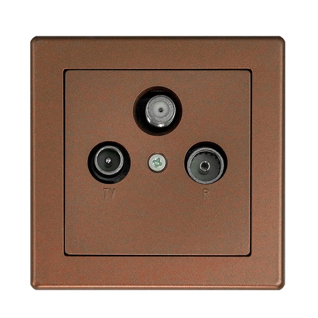 "RTV" satellite subscriber socket, with a frame - copper