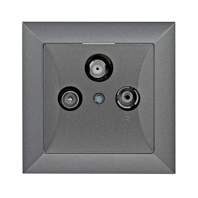 "RTV" satellite subscriber socket, with a frame - graphite