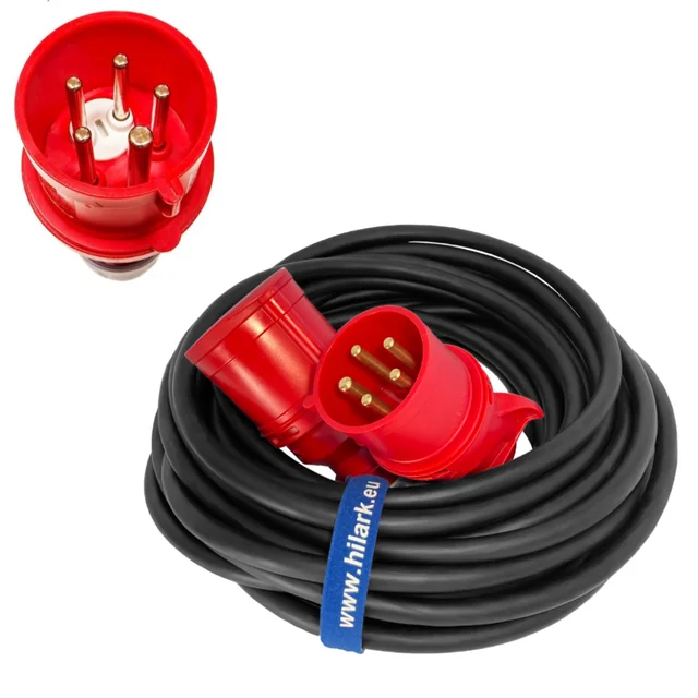 Rubber power extension cord 40m H07RNF 5x4 32A phase diverter