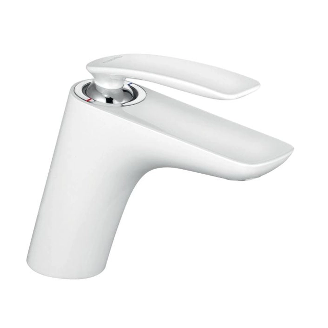 Rubinetto lavabo da terra Kludi Balance bianco/cromo 520269175