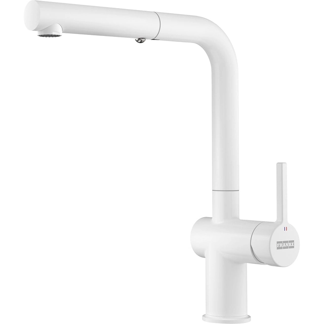 Rubinetto per lavabo Franke Active L, con doccetta estraibile, Bianco opaco