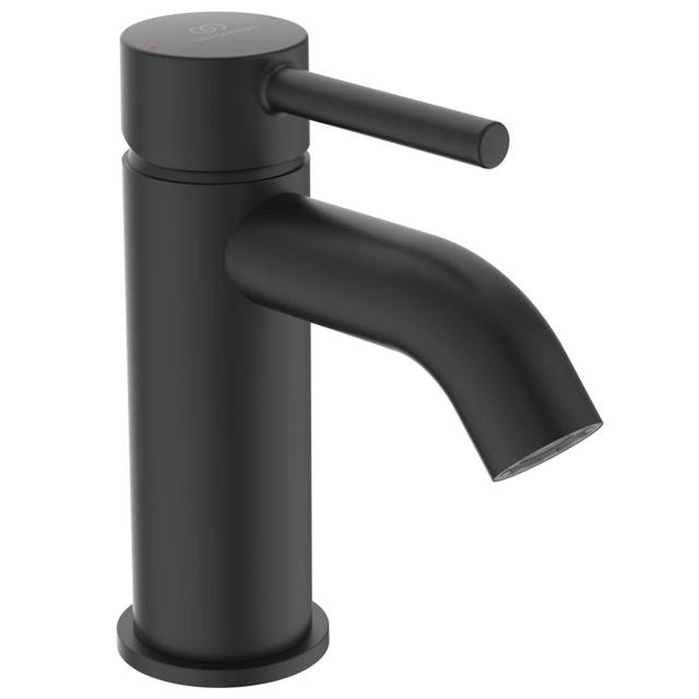 Rubinetto per lavabo Ideal Standard Ceraline, con valvola di fondo, Silk Black nero opaco