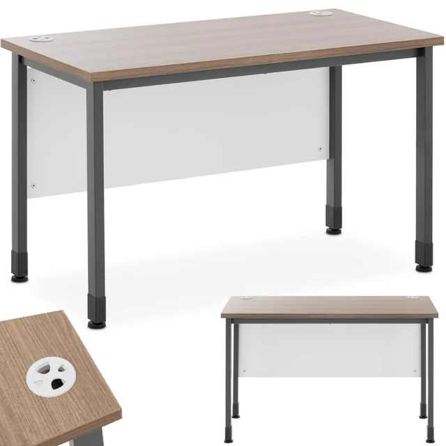 Rustic industrial loft computer desk for home office 120x60 cm brown and gray