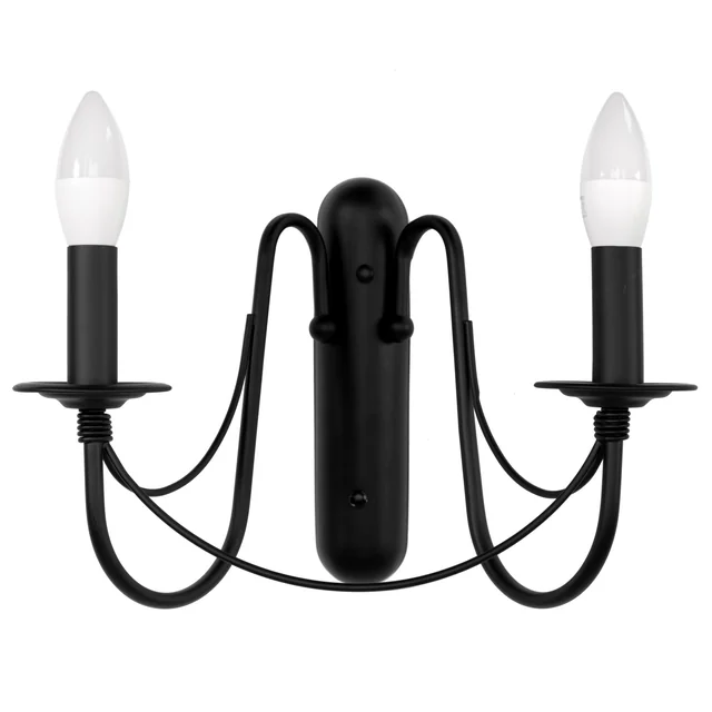 Rustikale klassische schwarze Wandlampe APP646-2W