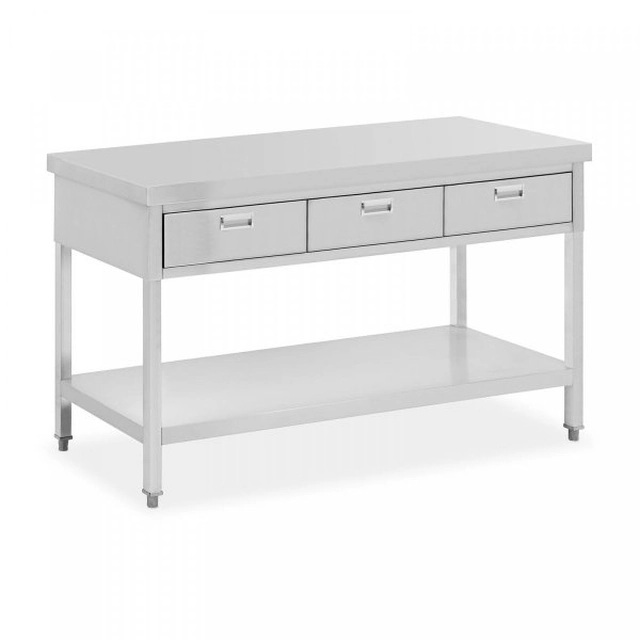 RVS tafel met lades -150 X 60 cm KONINKLIJKE CATERING 10012697 RCAT-150/60-D