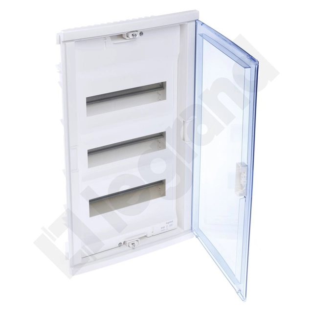 RWN flush-mounted switchgear with transparent door and N+PE strip 3x12 modular (36 modular)