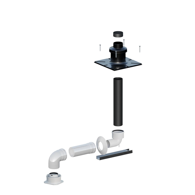 Sada pro připojení ke komínu pro kondenzační kotle OLZB-06 šachta, DN60/100x80/125mm, kompatibilní s kotli Immergas, ONNLINE