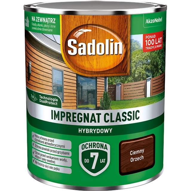 Sadolin Classic impregnação de madeira de nogueira escura 9L