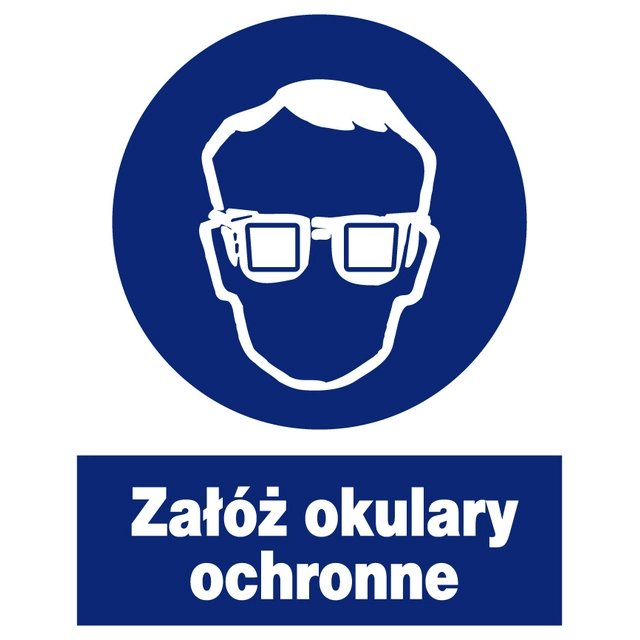 Safety sign of the order 225x275 "Wear safety glasses" ZNO-2