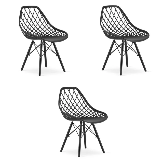 SAKAI stoel - zwart / zwarte poten x 3
