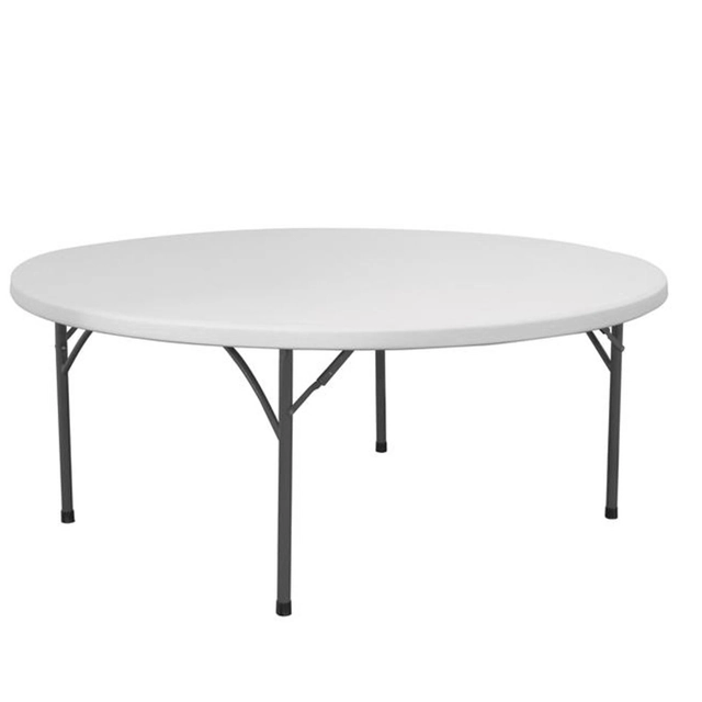 Sammenklappeligt cateringbord, hvidt, rundt, diameter. 180cm til 250kg - Hendi 810941
