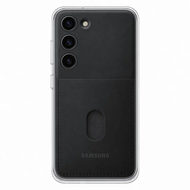 Samsung Galaxy S23 Frame Cover -kotelo vaihdettavilla takakannoilla, musta