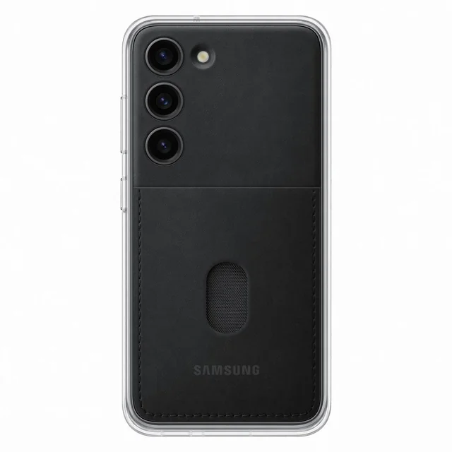 Samsung Galaxy S23 Frame Cover maciņš ar maināmām muguriņām, melns