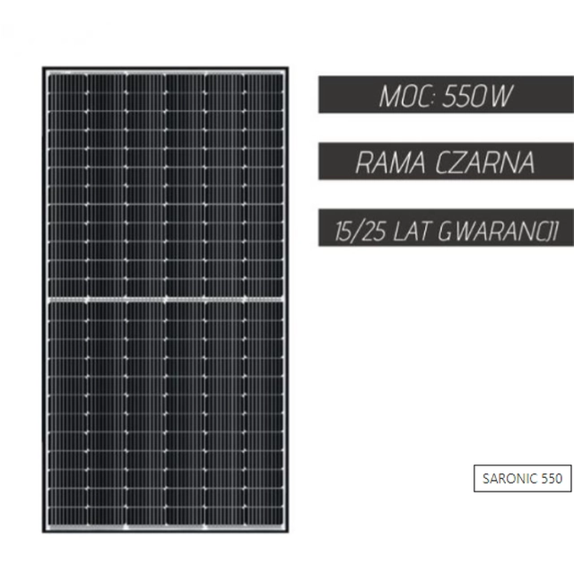 Saronic PV moodul 550W/144 HC 9BB