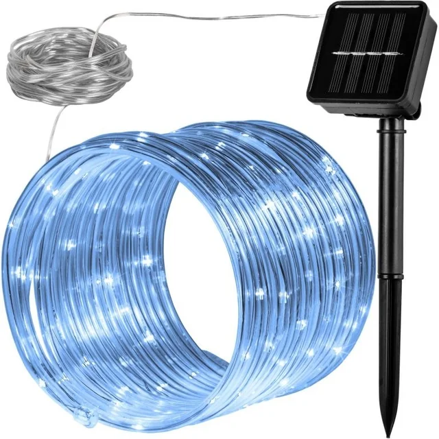 Șarpe de lumină solară - 100 LED alb rece