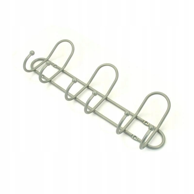 SATIN CHROME CLOTHES HANGER 8 SCREW HOOKS