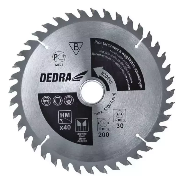 Saw blade for wood with Dedra carbide 24 teeth, śr.190x30mm